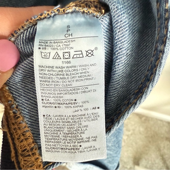 Old Navy Maternity‎ Blue Denim Overall Shorts Women's Size Small - Picture 6 of 6